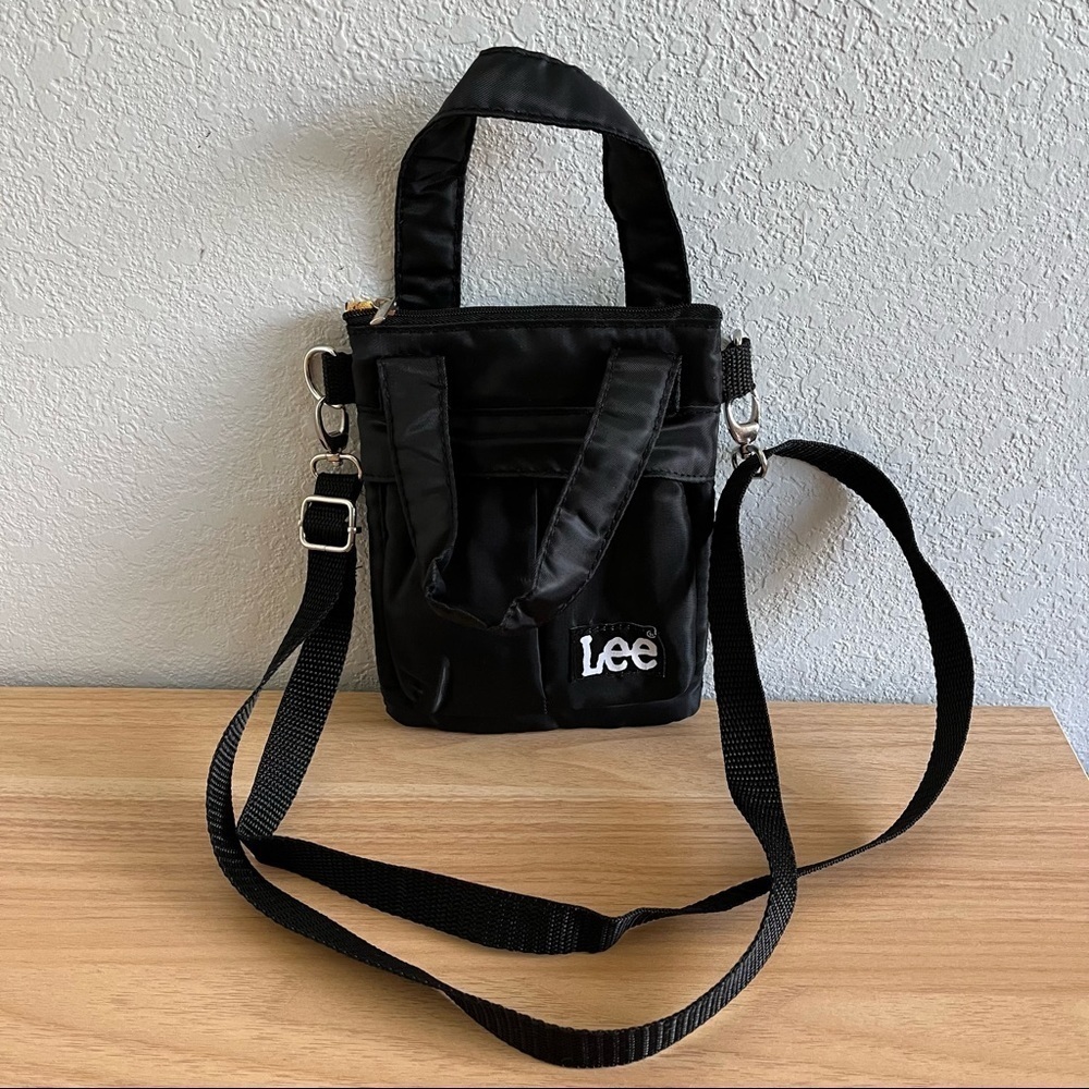LEE Japan Mini Helmet Bag Black Crossbody Strap - Picture 4 of 6